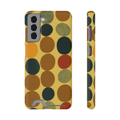 iPhone 13 and Samsung S21, S22 Cases with Card Holder Ft. Autumn Circles