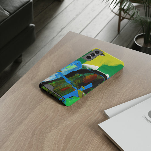 iPhone 13 and Samsung S21, S22 Cases with Card Holder Ft. Abstract River