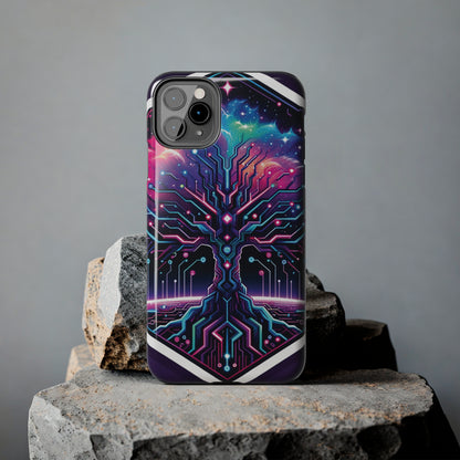 ToughDrop Apple iPhone Case Ft. Cyberpunk Nebula Tree