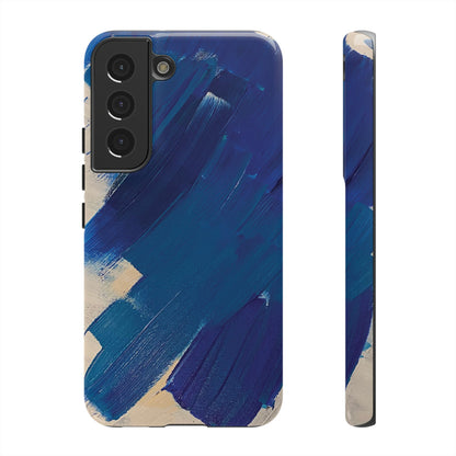 Tough Phone Case Ft. Blue and White Acrylic Large Strokes