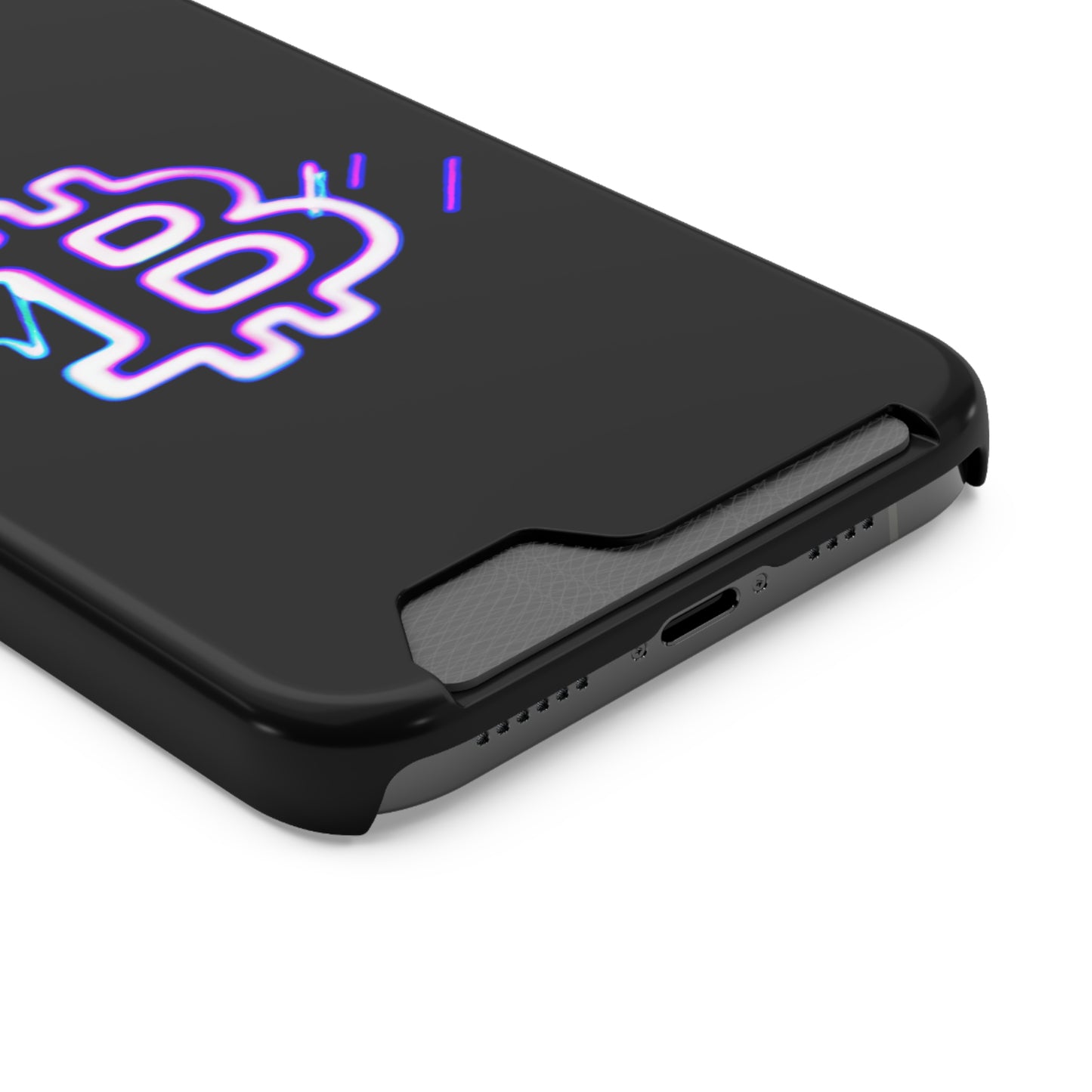 iPhone 13 and Samsung S21, S22 Cases with Card Holder Ft. Synthwave Bitcoin Symbol