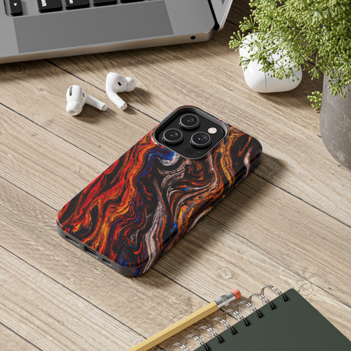 Tough Apple iPhone Case Ft. Abstract Petrified Wood