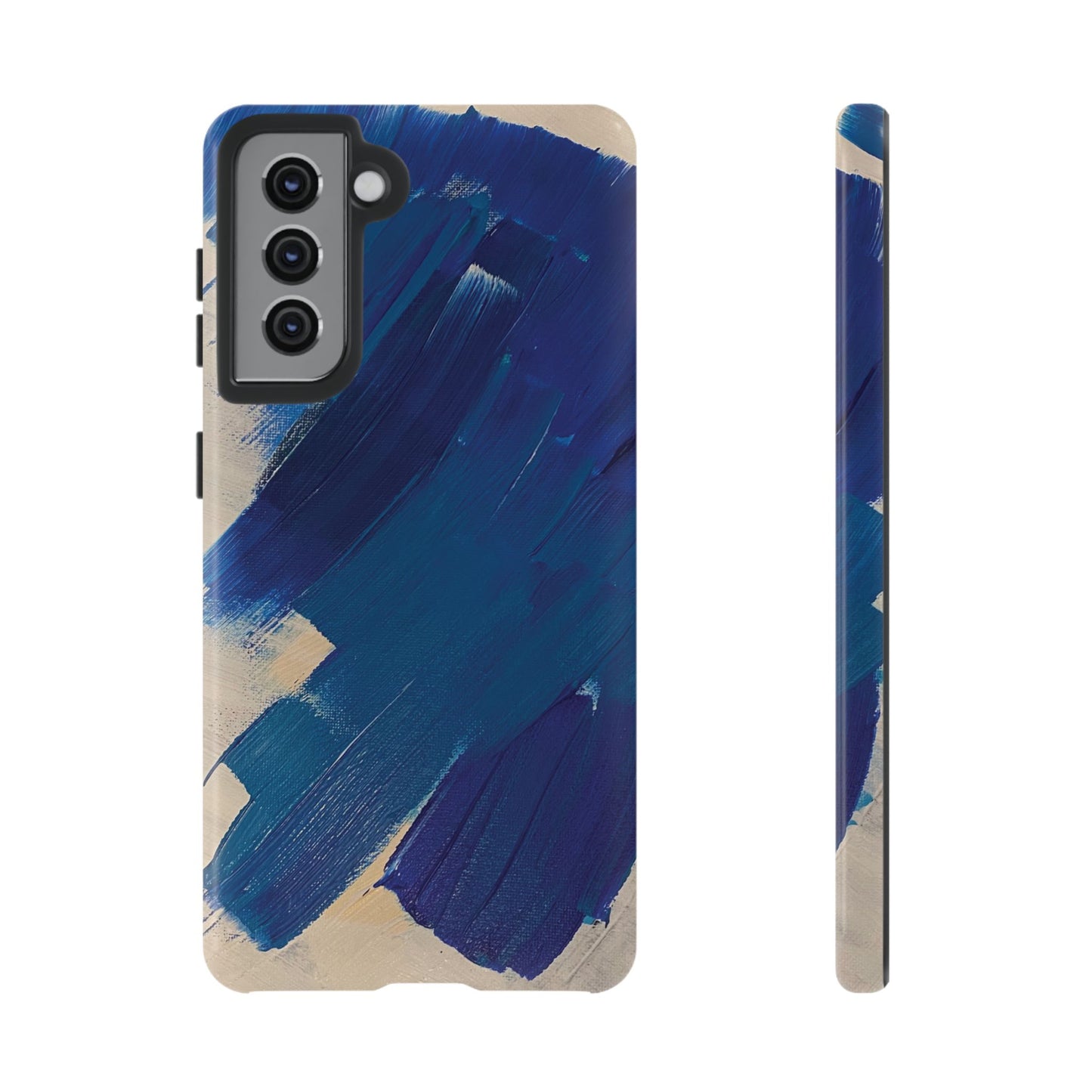 Tough Phone Case Ft. Blue and White Acrylic Large Strokes