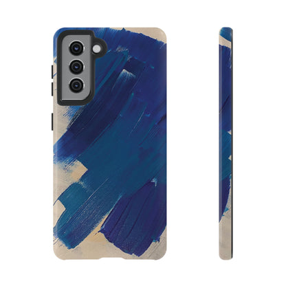 Tough Phone Case Ft. Blue and White Acrylic Large Strokes