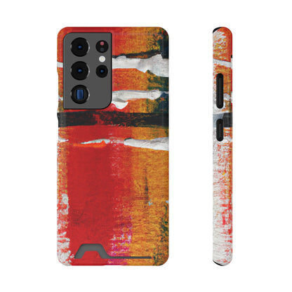 iPhone 13 and Samsung S21, S22 Cases with Card Holder Ft. Abstract New Mexico Desert