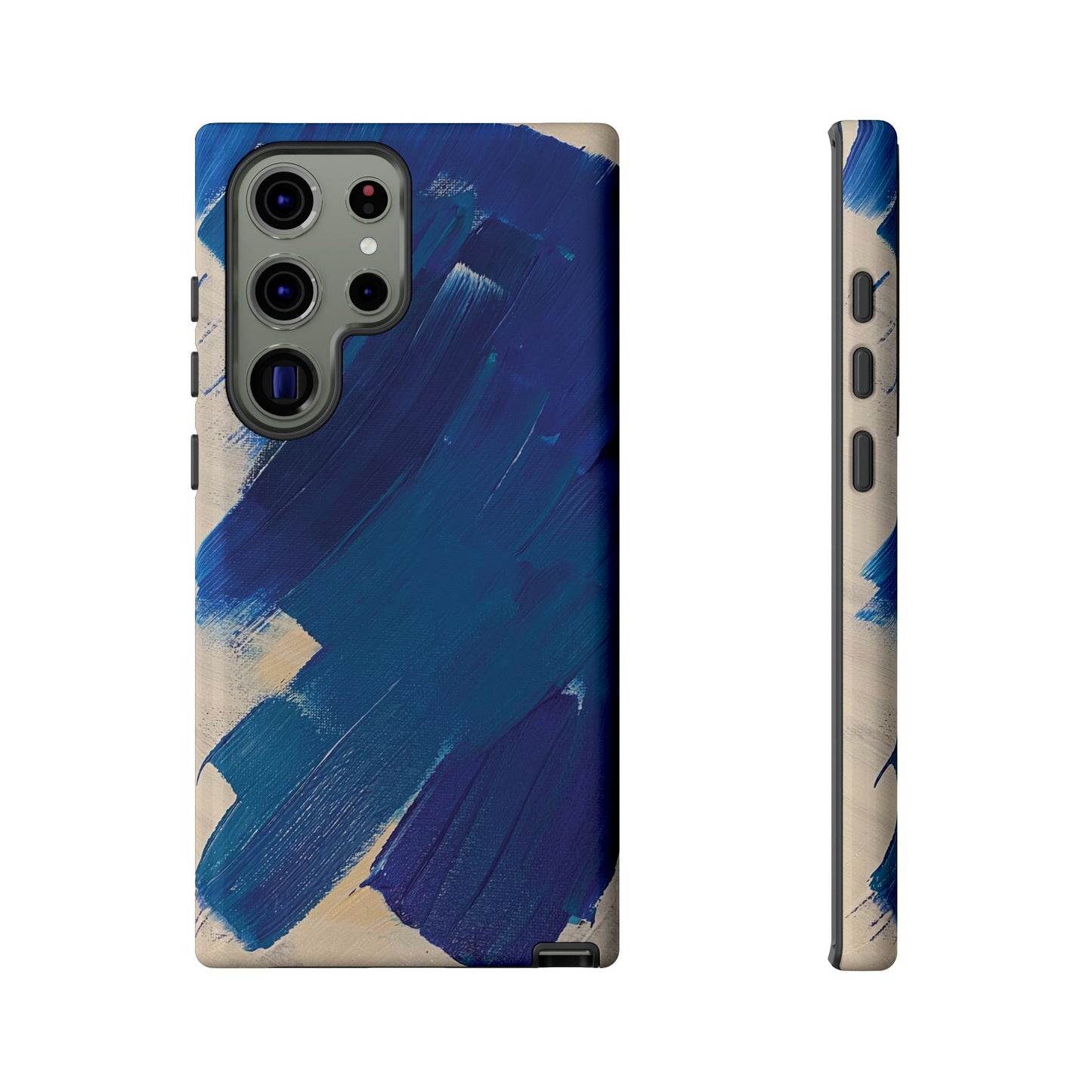 Tough Phone Case Ft. Blue and White Acrylic Large Strokes