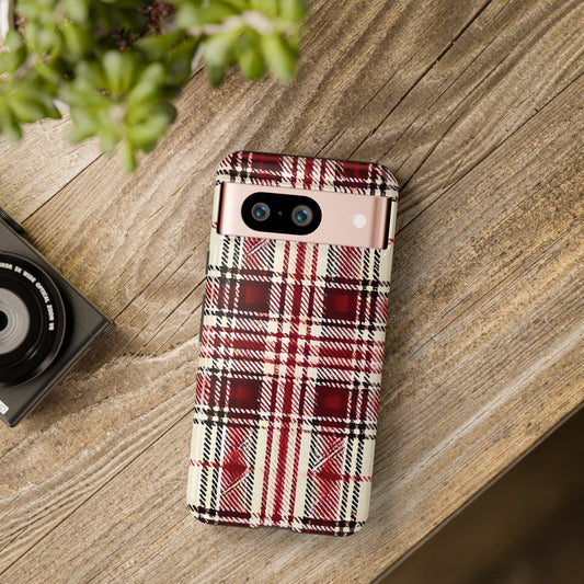 Tough Phone Case Ft. Red Plaid Cottagecore