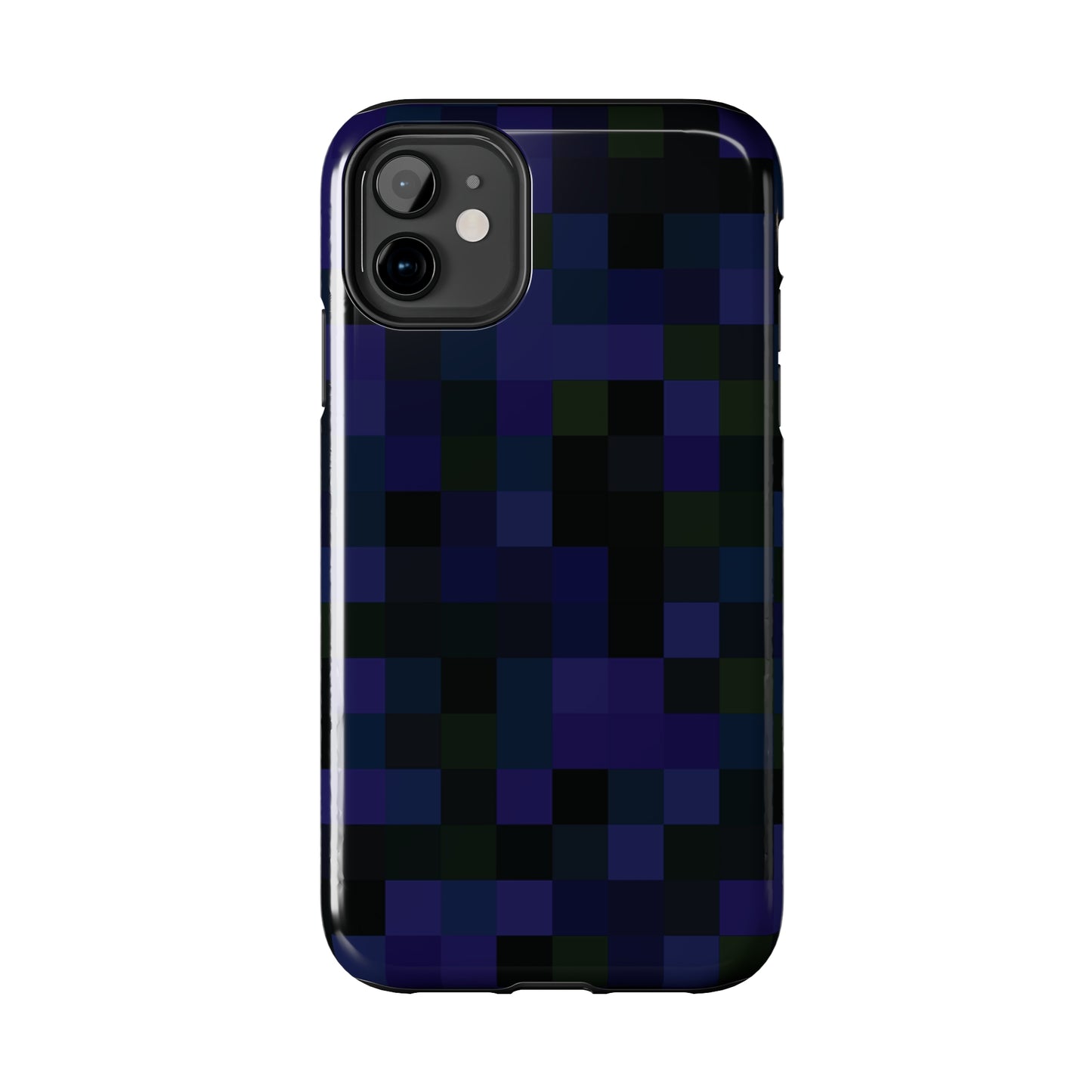 Strong Apple iPhone Case Ft. Dark Blue Pixels