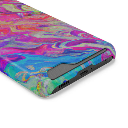 iPhone 13 and Samsung S21, S22 Cases with Card Holder Ft. Rainbow Waves