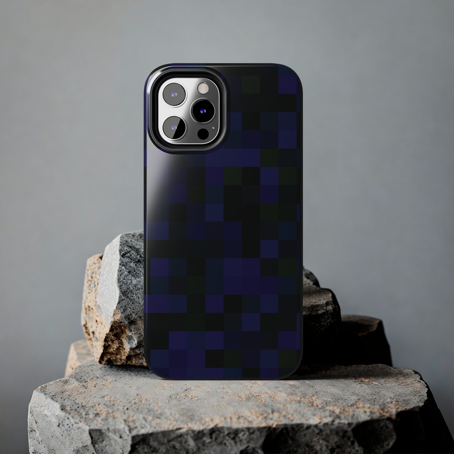 Strong Apple iPhone Case Ft. Dark Blue Pixels