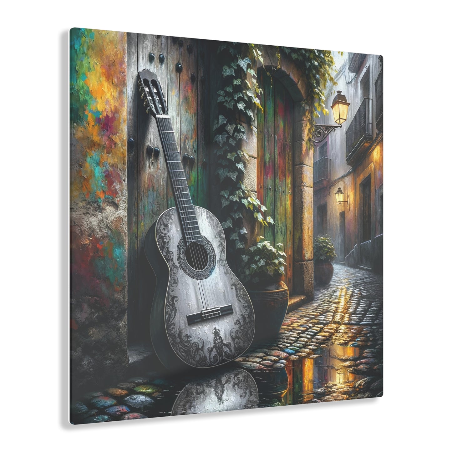 Wall Acrylic: Greyscale Guitar
