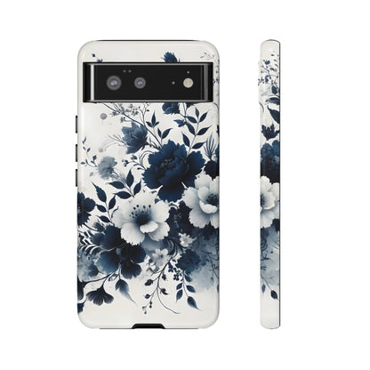 Tough Phone Case Ft. Navy Blue Flowers