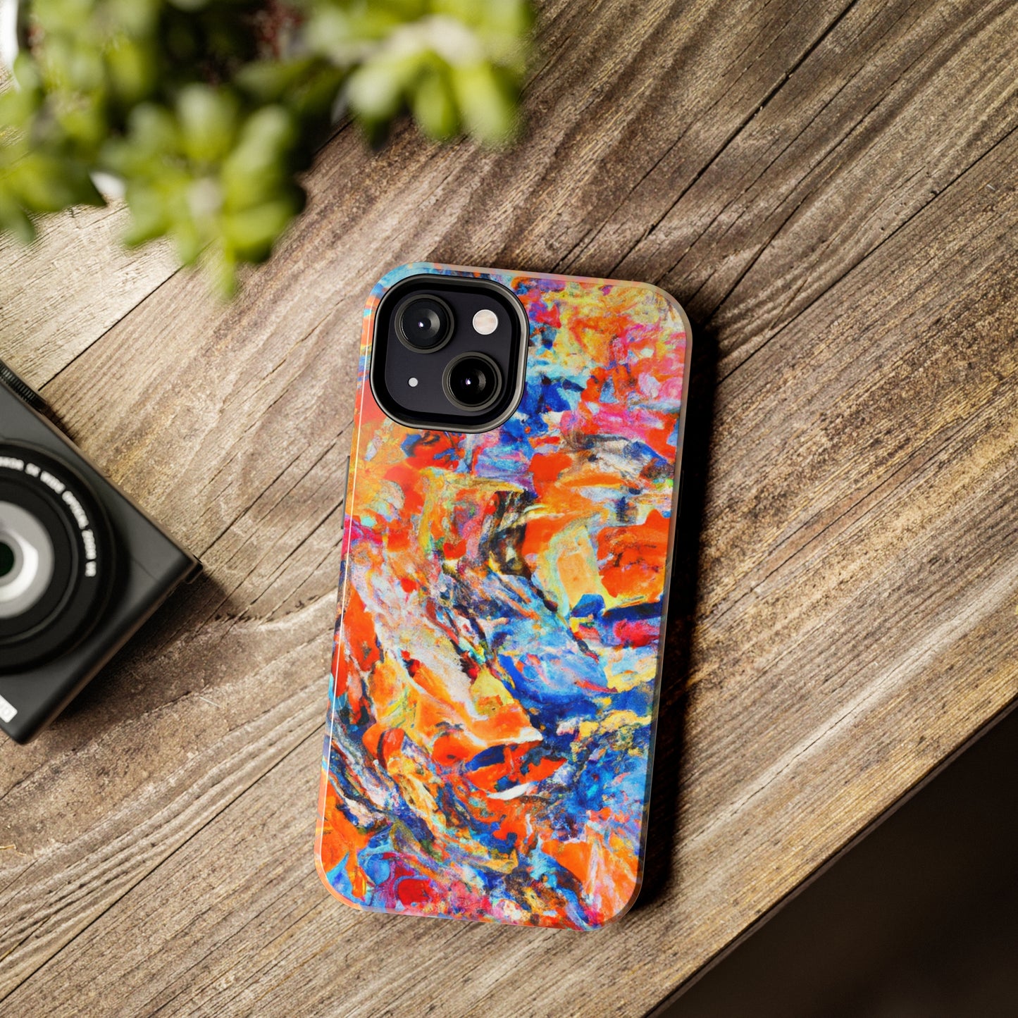 Tough Apple iPhone Case Ft. Abstract Blue and Orange