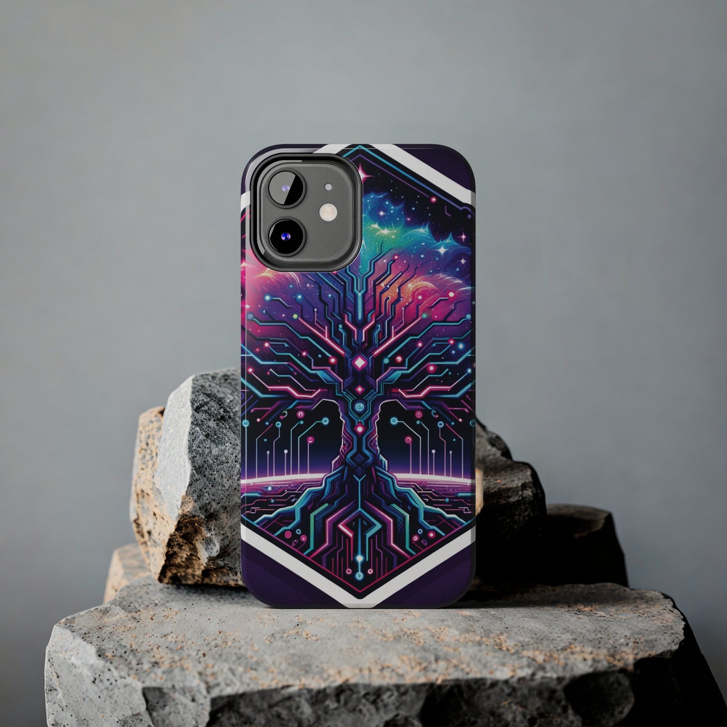 ToughDrop Apple iPhone Case Ft. Cyberpunk Nebula Tree