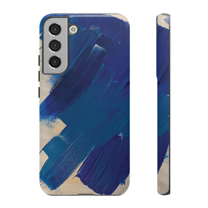 Tough Phone Case Ft. Blue and White Acrylic Large Strokes