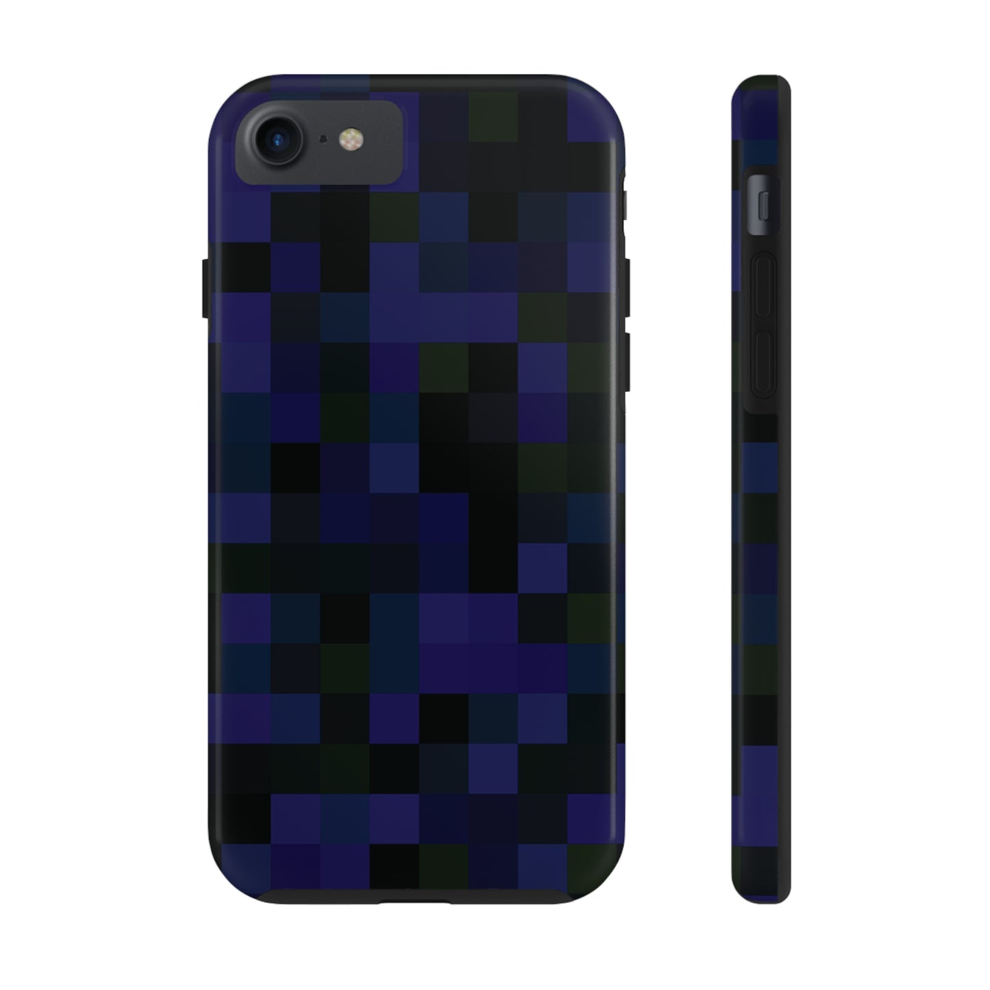 Strong Apple iPhone Case Ft. Dark Blue Pixels