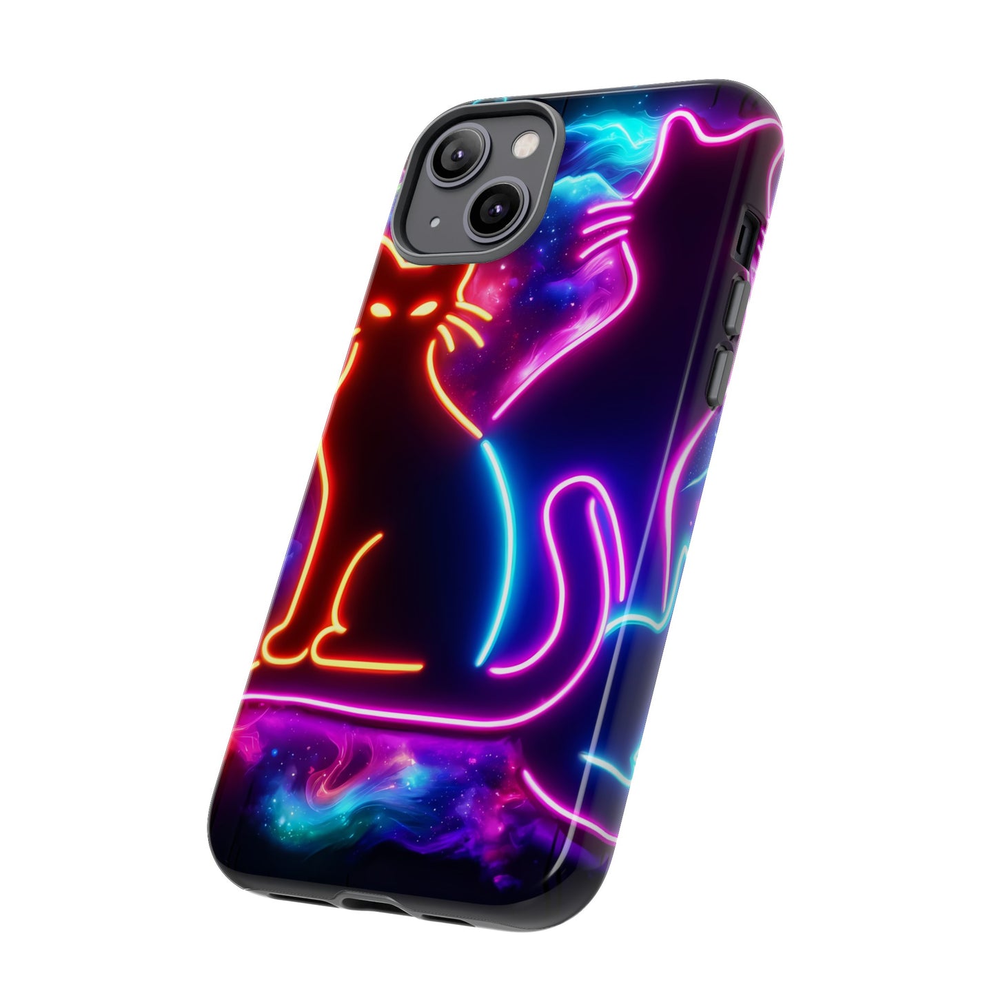 Tough Phone Case Ft. Neon Cats