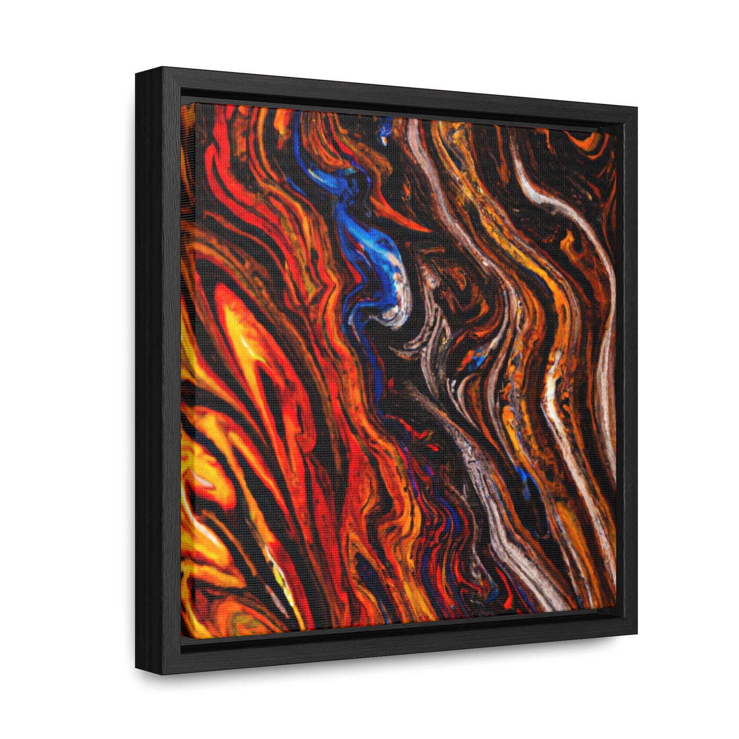 10x10 Abstract Framed Canvas, Abstract Petrified Wood