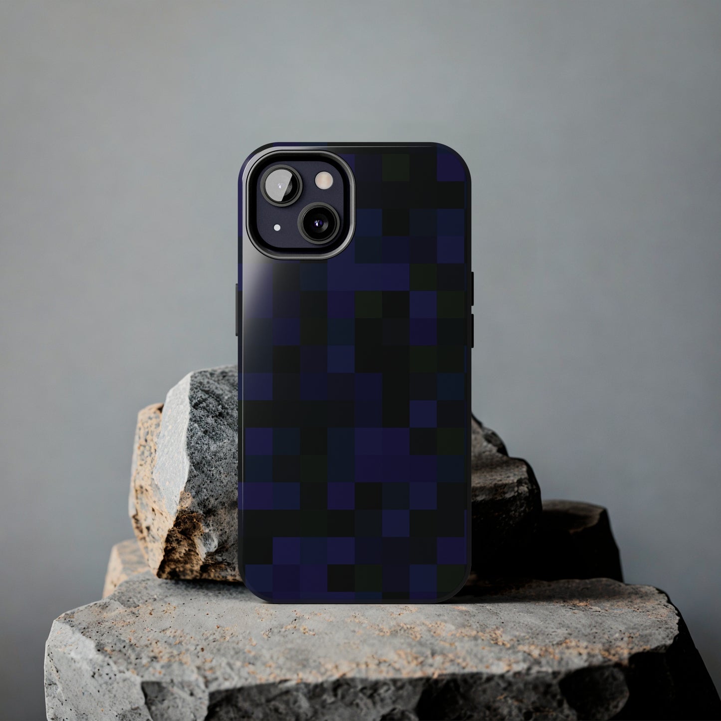 Strong Apple iPhone Case Ft. Dark Blue Pixels