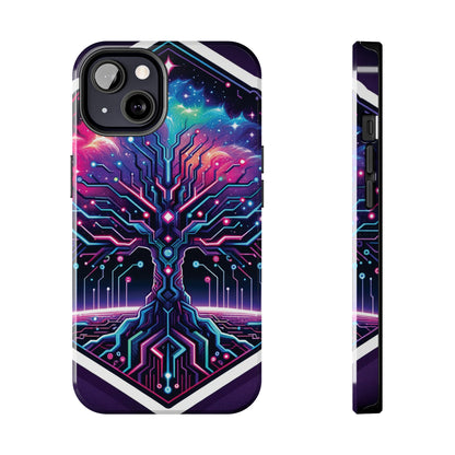 ToughDrop Apple iPhone Case Ft. Cyberpunk Nebula Tree