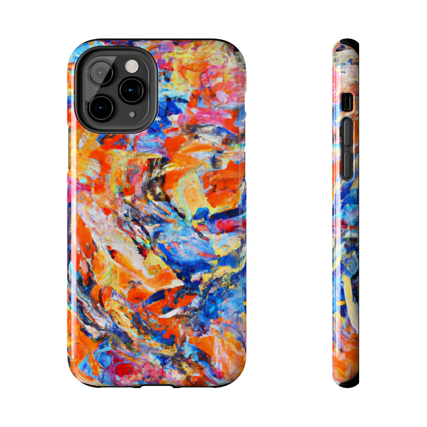 Tough Apple iPhone Case Ft. Abstract Blue and Orange