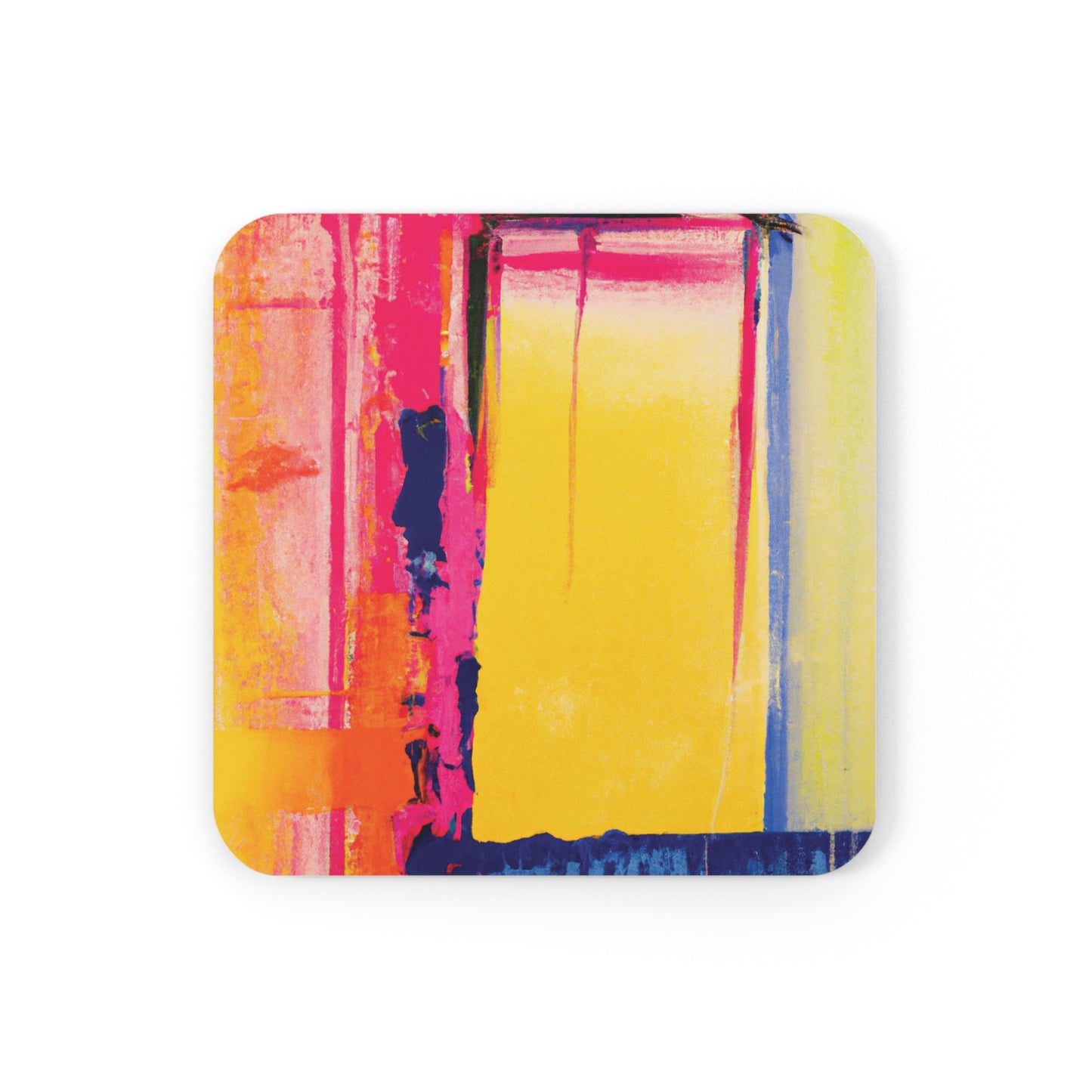 Corkwood Coaster Set of 4 Ft. Abstract Glitch