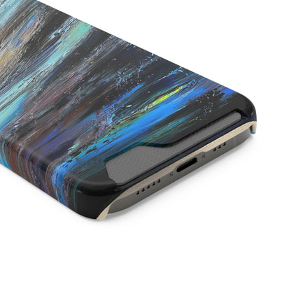 iPhone 13 and Samsung S21, S22 Cases with Card Holder Ft. Abstract Neptune