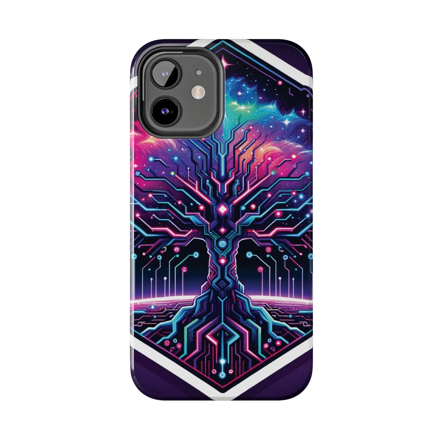 ToughDrop Apple iPhone Case Ft. Cyberpunk Nebula Tree