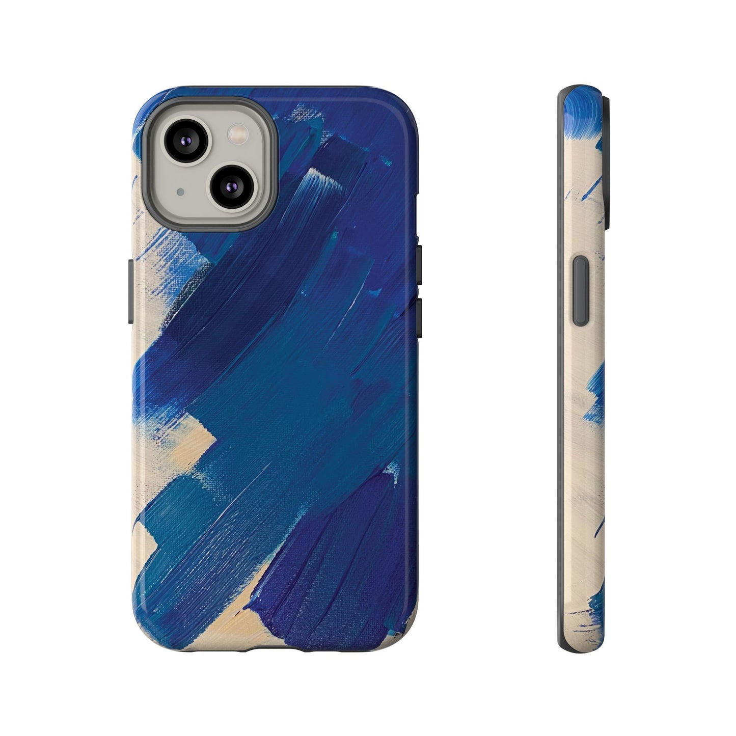 Tough Phone Case Ft. Blue and White Acrylic Large Strokes