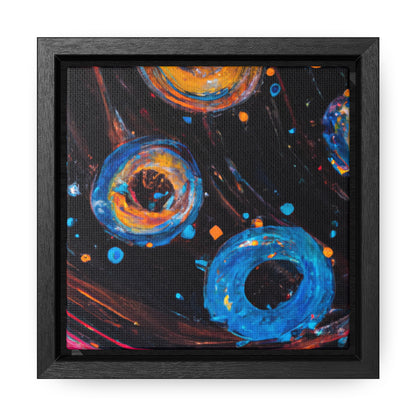 6x6-inch Abstract Framed Canvas: Bubble Galaxy