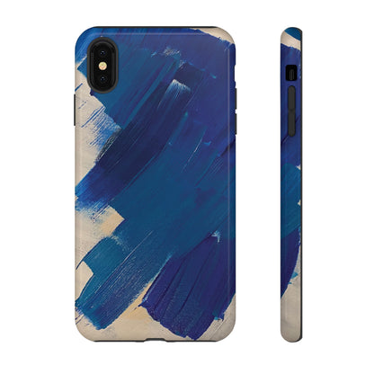 Tough Phone Case Ft. Blue and White Acrylic Large Strokes