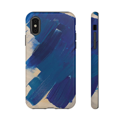 Tough Phone Case Ft. Blue and White Acrylic Large Strokes