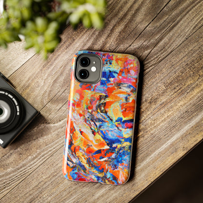 Tough Apple iPhone Case Ft. Abstract Blue and Orange