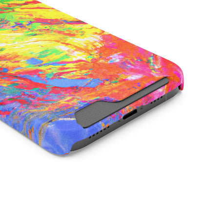 Abstract Sherbet: Phone case with card holder for iPhone 13 models and Samsung S21-S22 models