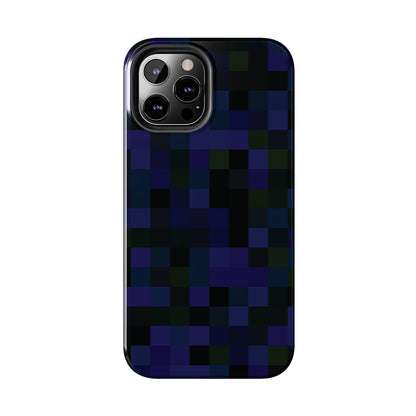 Strong Apple iPhone Case Ft. Dark Blue Pixels