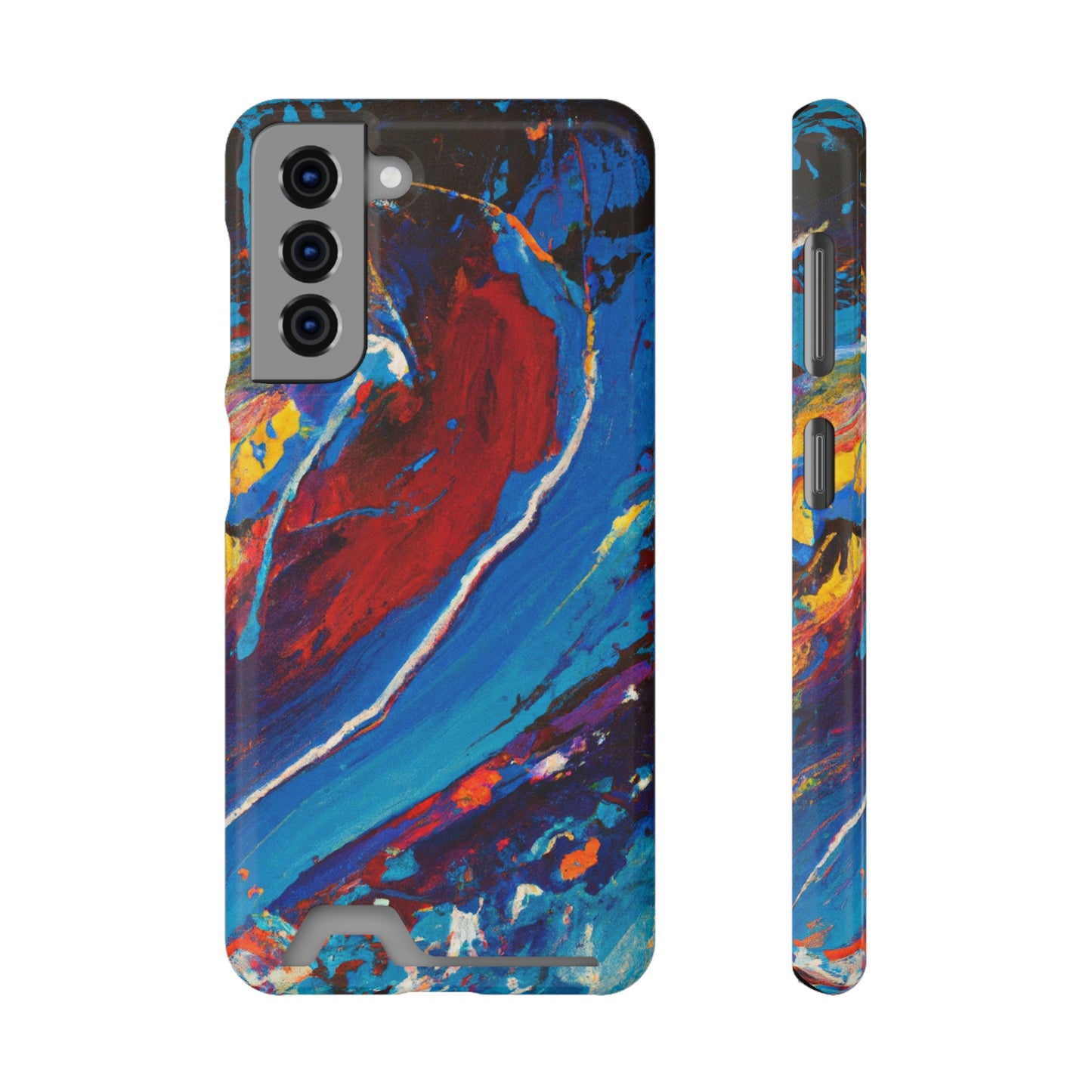 iPhone 13 and Samsung S21, S22 Cases with Card Holder Ft. Abstract Wave