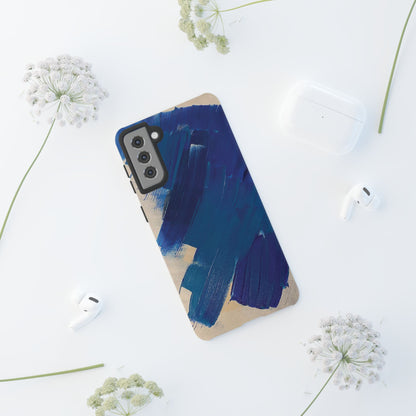 Tough Phone Case Ft. Blue and White Acrylic Large Strokes