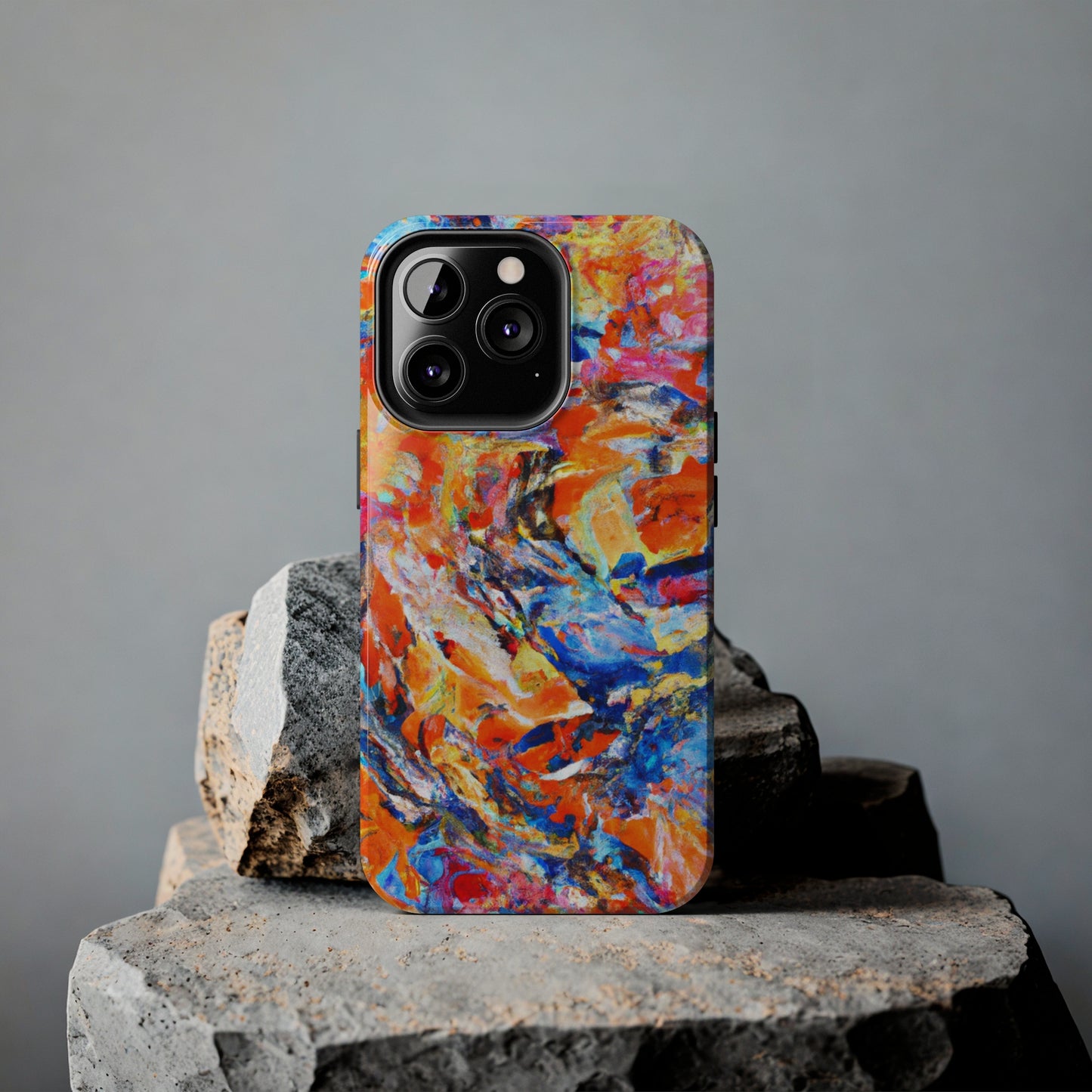 Tough Apple iPhone Case Ft. Abstract Blue and Orange