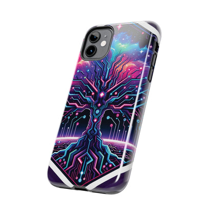 ToughDrop Apple iPhone Case Ft. Cyberpunk Nebula Tree