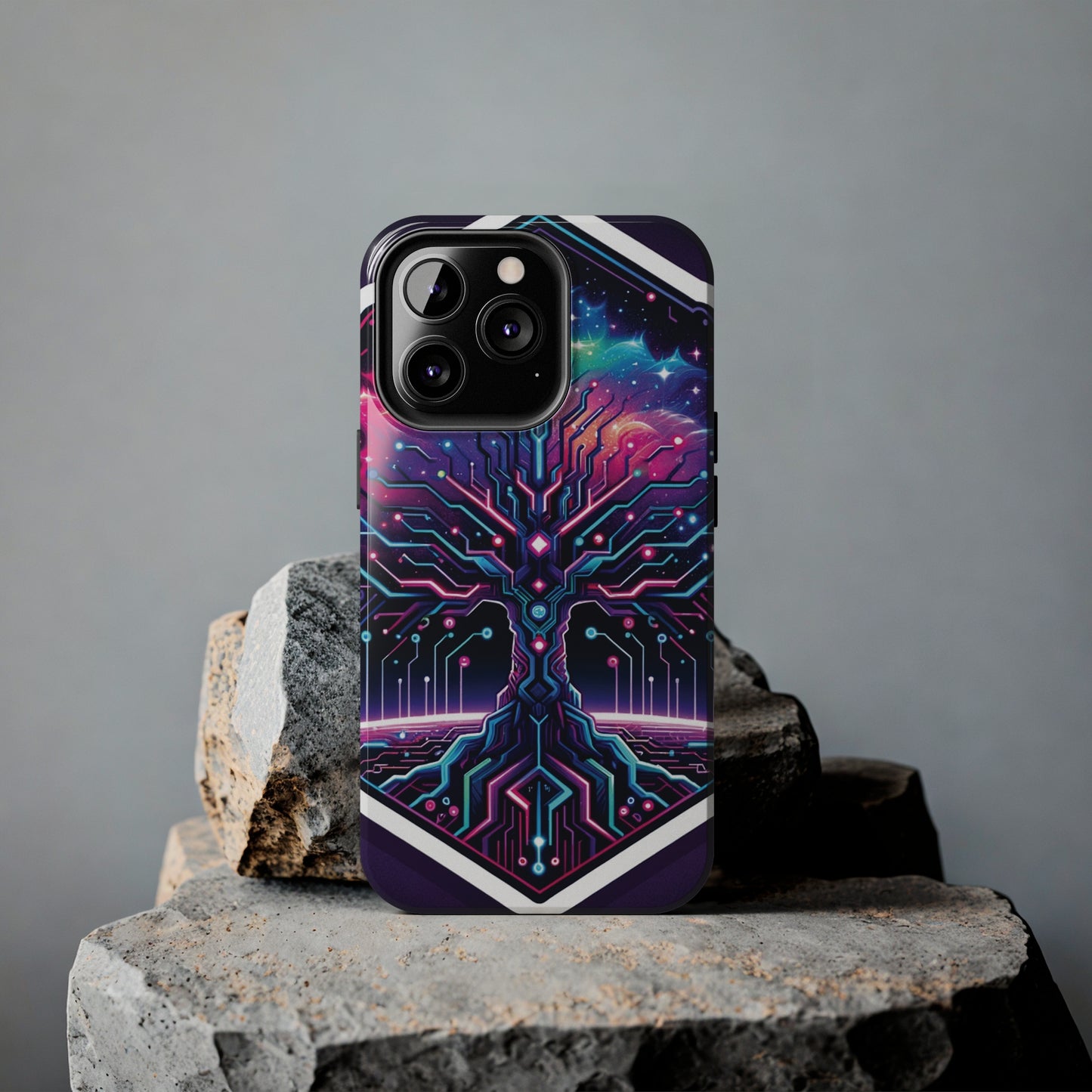 ToughDrop Apple iPhone Case Ft. Cyberpunk Nebula Tree