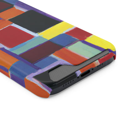 iPhone 13 and Samsung S21, S22 Cases with Card Holder Ft Abstract Rectangles