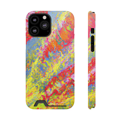 iPhone 13 and Samsung S21-S22 Cases with Card Holder Ft. Abstract Strawberry Banana