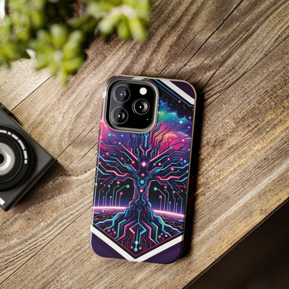 ToughDrop Apple iPhone Case Ft. Cyberpunk Nebula Tree