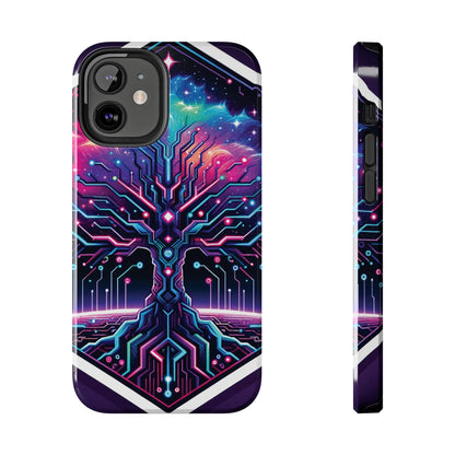 ToughDrop Apple iPhone Case Ft. Cyberpunk Nebula Tree