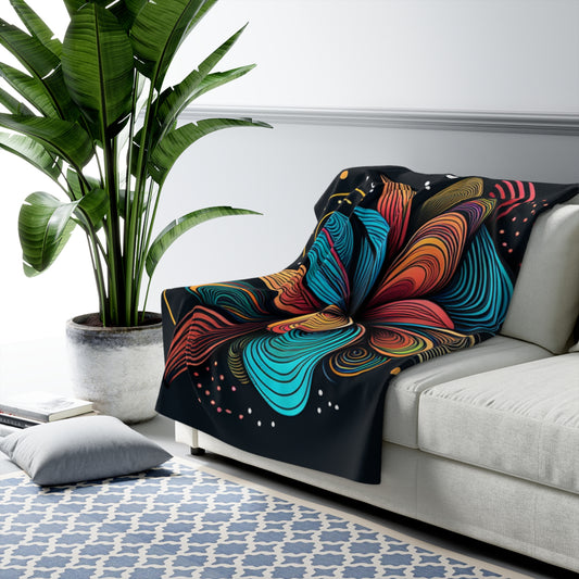 Astral Bloom Sherpa Fleece Blanket