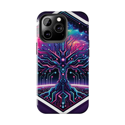 ToughDrop Apple iPhone Case Ft. Cyberpunk Nebula Tree