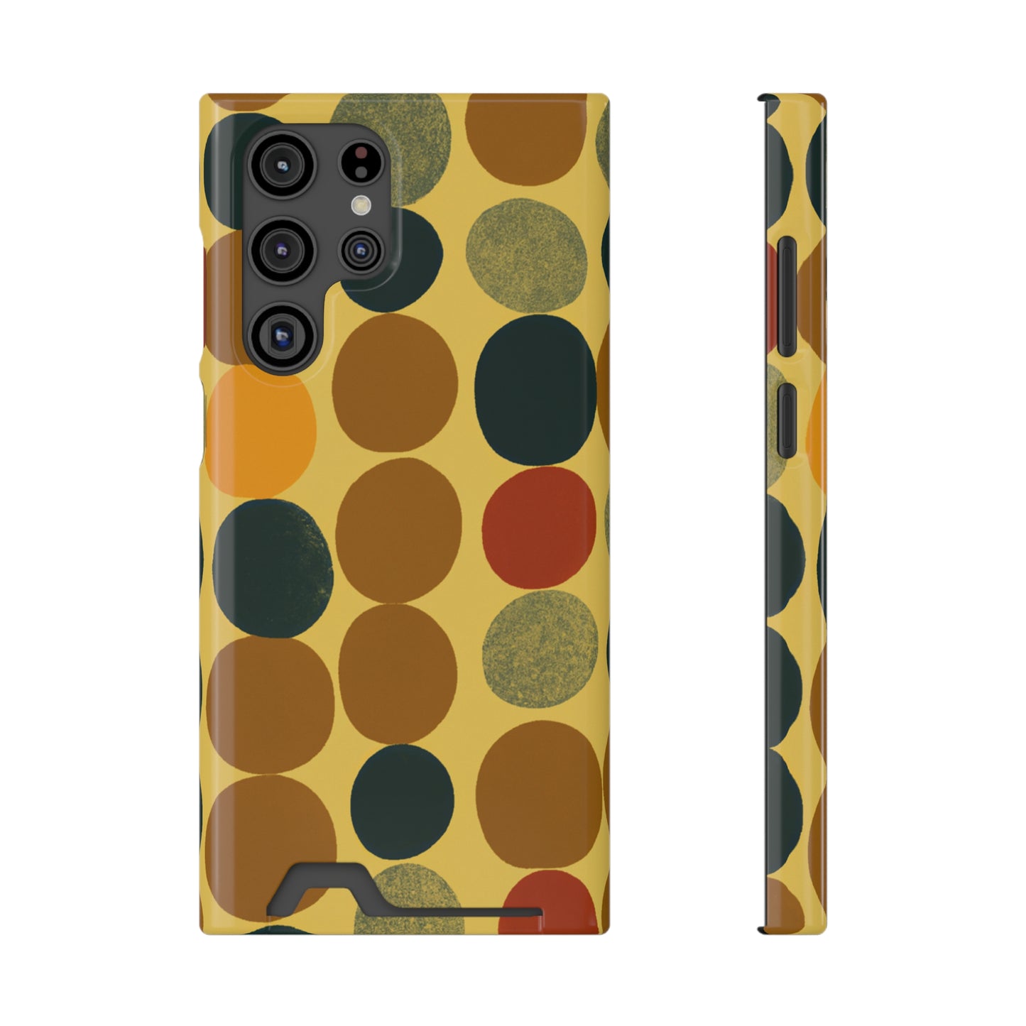 iPhone 13 and Samsung S21, S22 Cases with Card Holder Ft. Autumn Circles