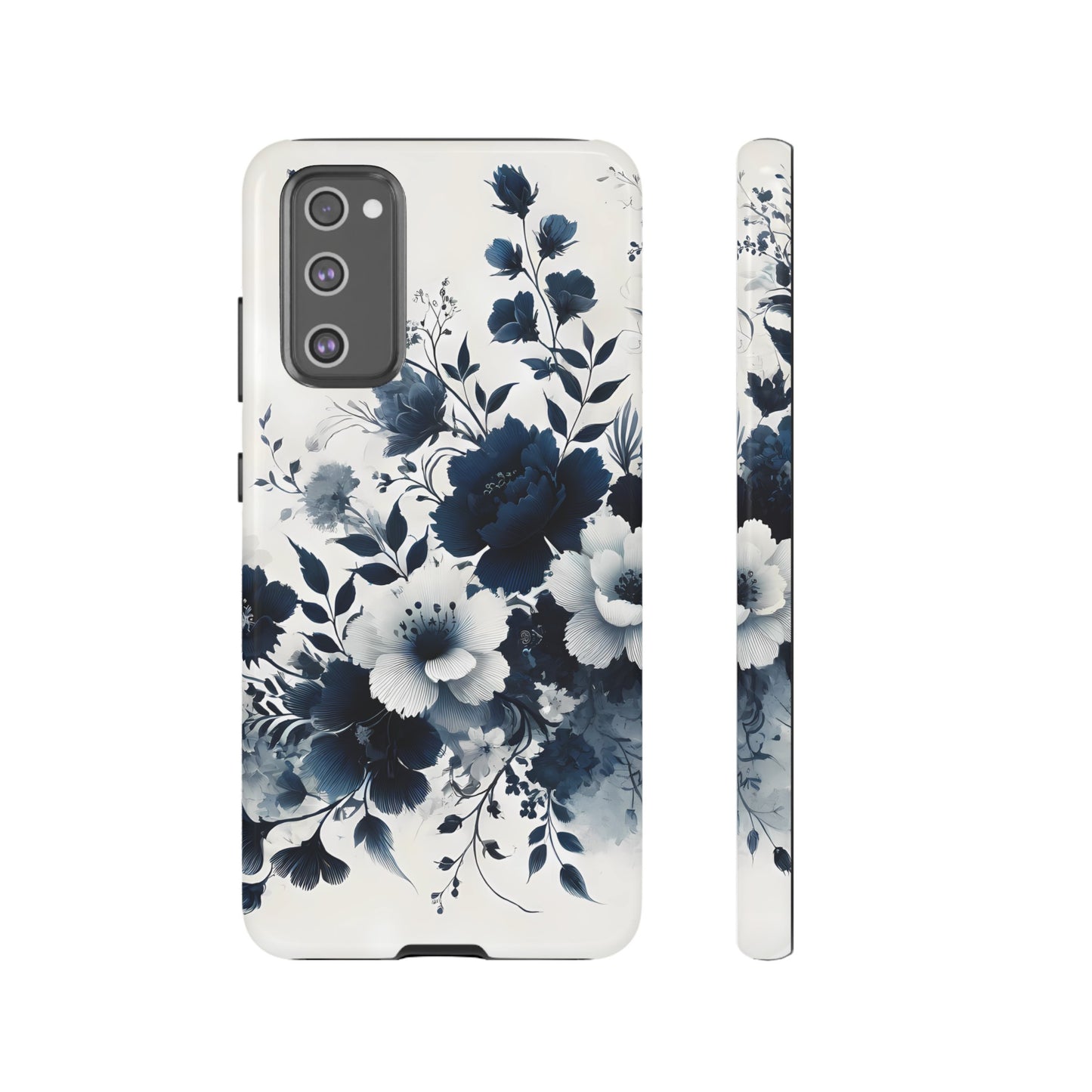 Tough Phone Case Ft. Navy Blue Flowers