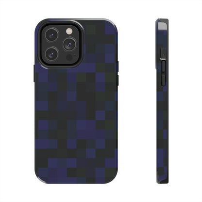 Strong Apple iPhone Case Ft. Dark Blue Pixels