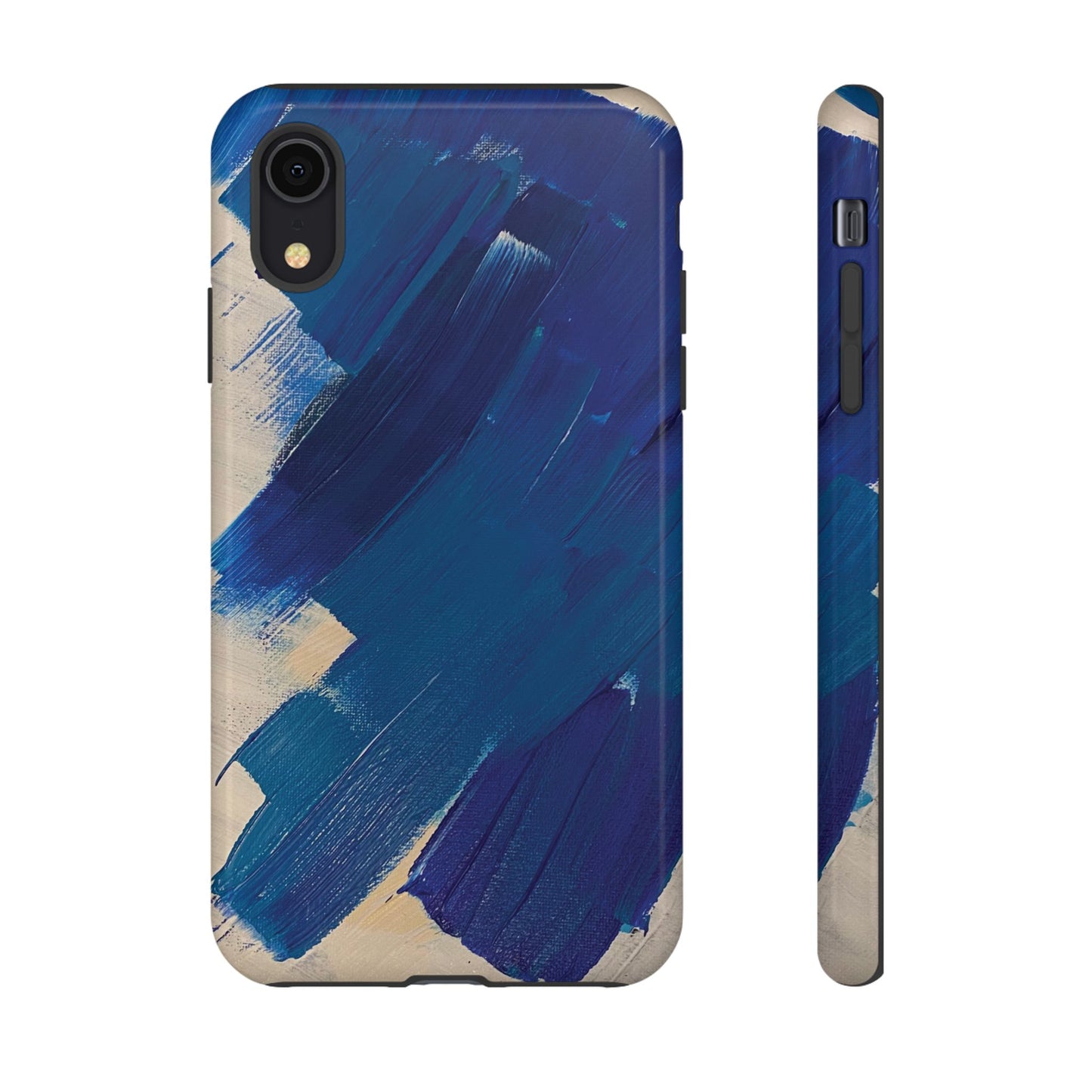 Tough Phone Case Ft. Blue and White Acrylic Large Strokes